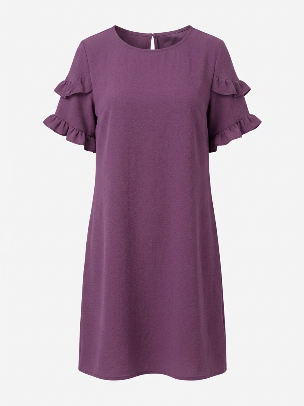 Purple Ruffle Sleeve Women’s Dress